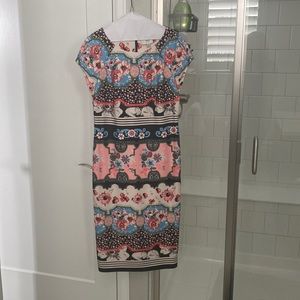 ECI scuba material sheath dress size 8